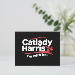 Cat Lady Kamala Harris 2024 I'm With Her Postcard