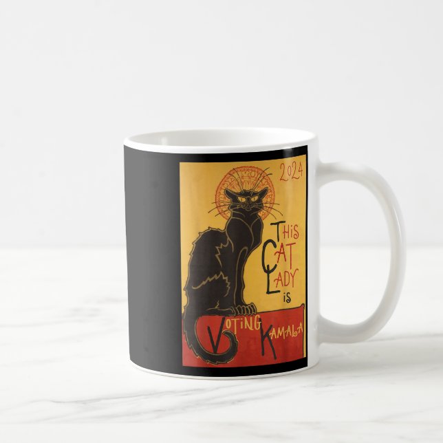 Cat Lady Kamala Le Chat Noir Funny Ballot Coffee Mug (Right)