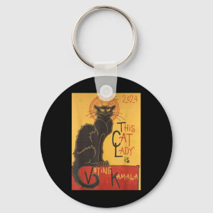 Cat Lady Kamala Le Chat Noir Funny Ballot Keychain