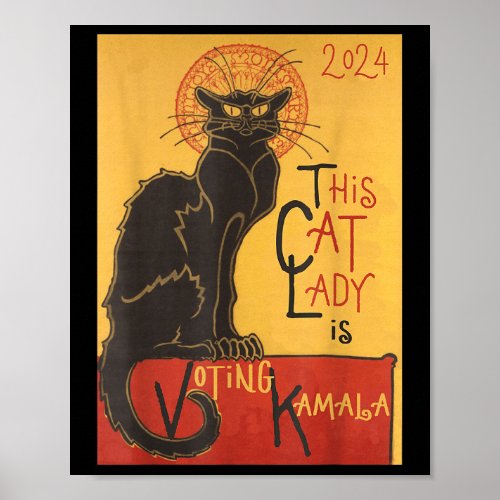 Cat Lady Kamala Le Chat Noir Funny Ballot Poster