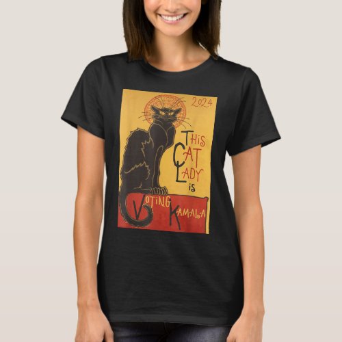 Cat Lady Kamala Le Chat Noir Funny Ballot T_Shirt