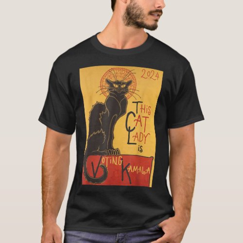 Cat Lady Kamala Le Chat Noir Funny Ballot T_Shirt