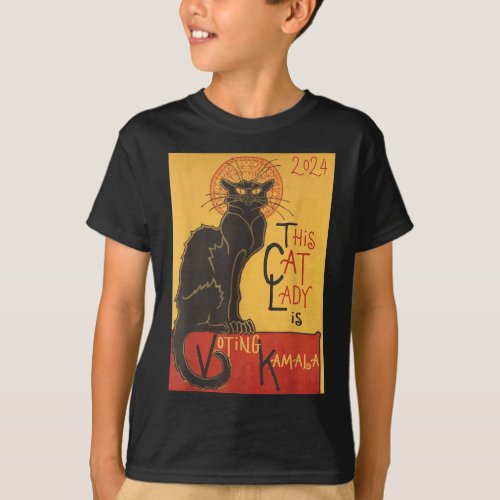 Cat Lady Kamala Le Chat Noir Funny Ballot T_Shirt