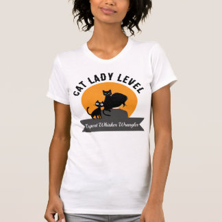 Cat Lady Level Expert Whisker Wrangler T-Shirt