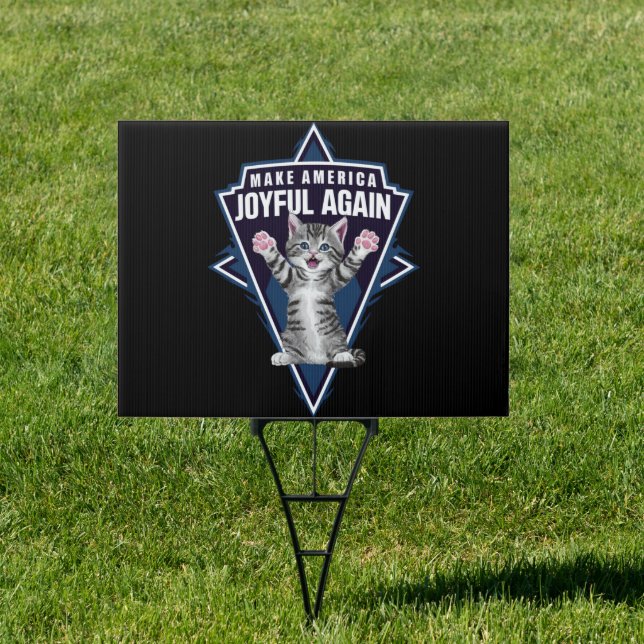 Cat Lady Make America Joyful Again Harris Wall 24 Sign (Insitu)