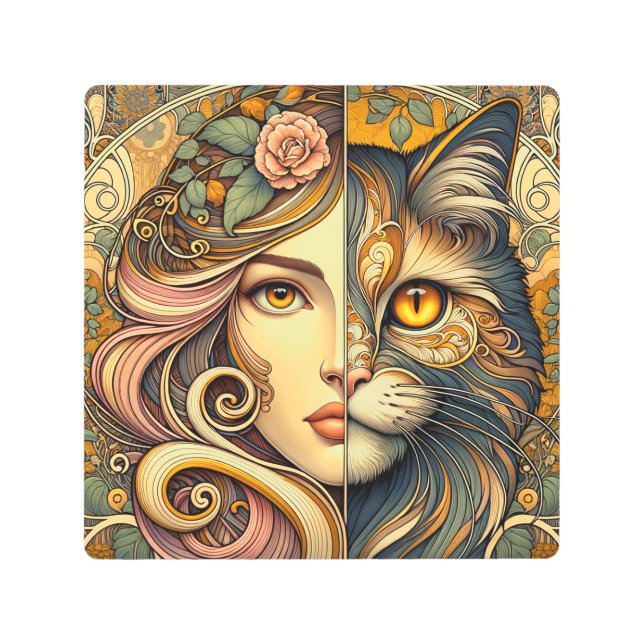 Cat Lady Metal Print (Front)