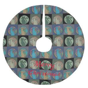 Cat Lady Multi Cats Sitting Thunder_Cove Brushed Polyester Tree Skirt
