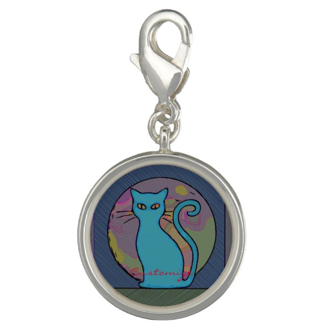 Cat Lady Multi Cats Sitting Thunder_Cove Charm (Front)
