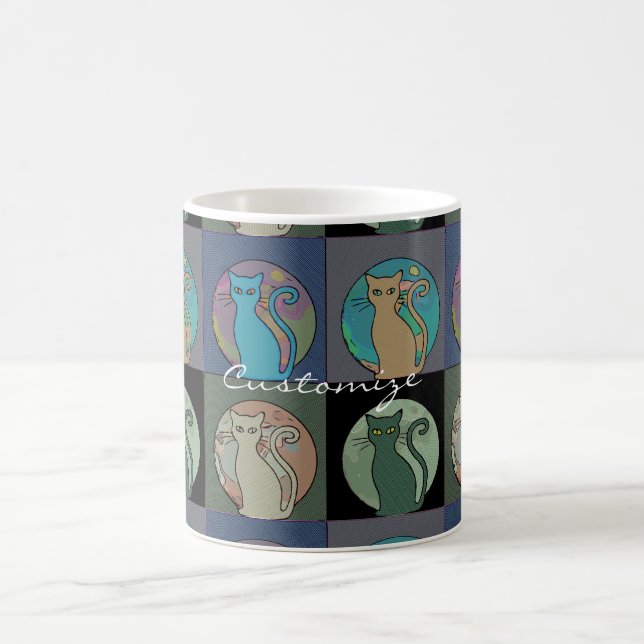 Cat Lady Multi Cats Sitting Thunder_Cove Coffee Mug (Center)
