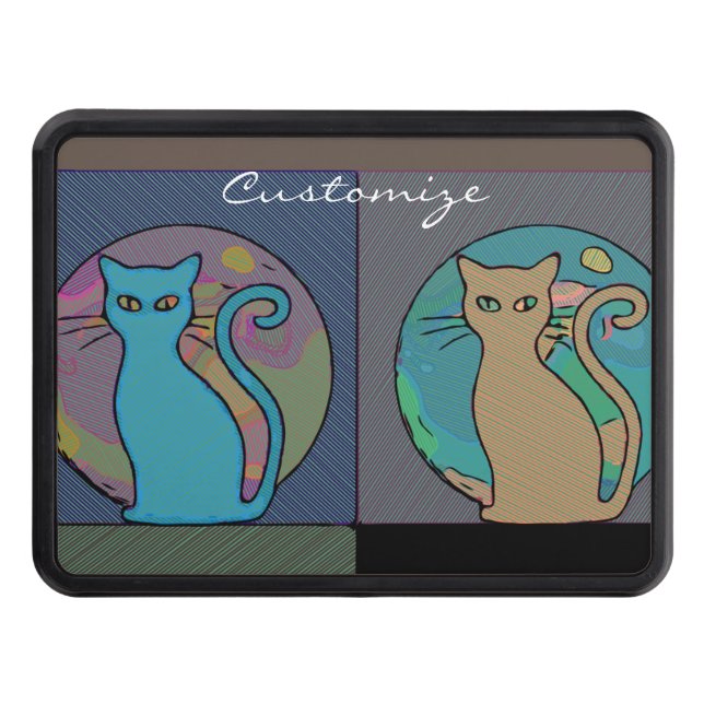 Cat Lady Multi Cats Sitting Thunder_Cove Hitch Cover (Front)