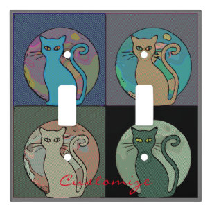 Cat Lady Multi Cats Sitting Thunder_Cove Light Switch Cover