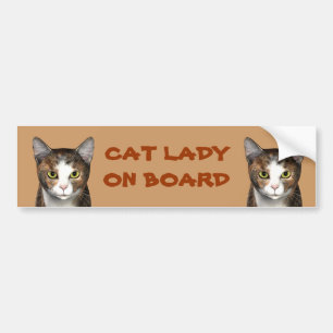 Cat Lady On Board Bumper Sticker