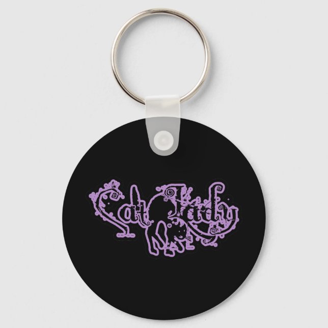 Cat Lady Purple Keychain (Front)