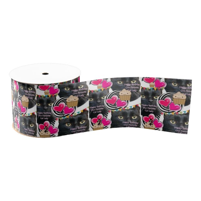 Cat Lady Ribbon, Happy Birthday Cat Lady Ribbon (Spool)