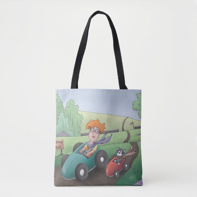 Cat Lady Road Rally Tote Bag (Front)
