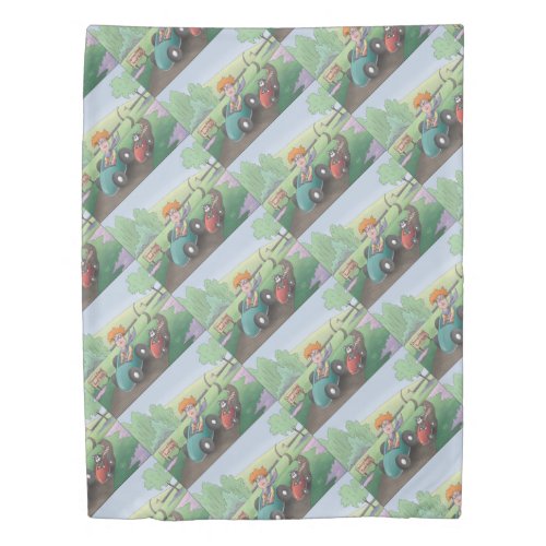 Cat Lady Road Rally Twin Duvet Cover