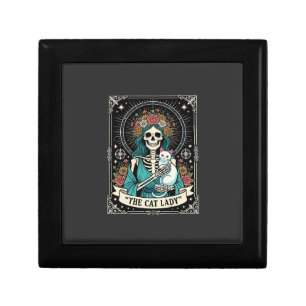 Cat Lady Skeleton Tarot Floral Gothic Gift Box