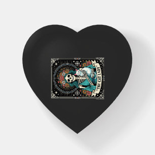 Cat Lady Skeleton Tarot Floral Gothic Paperweight