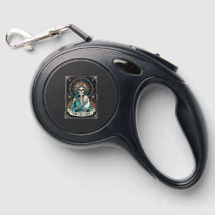 Cat Lady Skeleton Tarot Floral Gothic Retractable Pet Leash