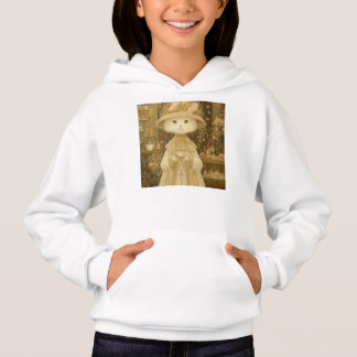 Cat Lady Snow – Victorian Cat with Teacup Hoodie