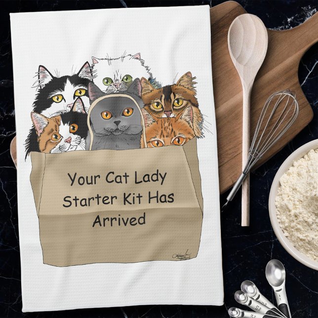 Cat Lady Starter Kit Kitchen Towel (Creator Uploaded)