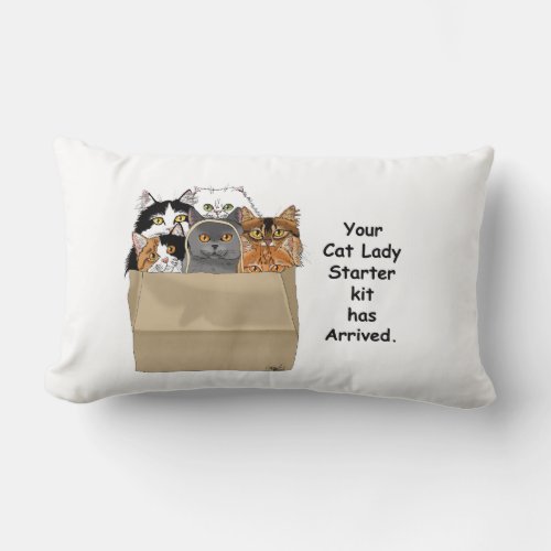 Cat Lady Starter Kit Lumbar Pillow