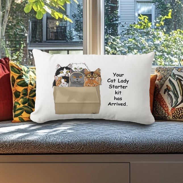 Cat Lady Starter Kit Lumbar Pillow (Creator Uploaded)