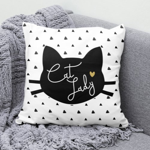 Cat Lady Throw Pillow