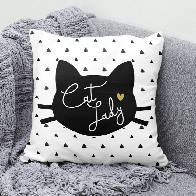 Cat Lady Throw Pillow (Creator Uploaded)