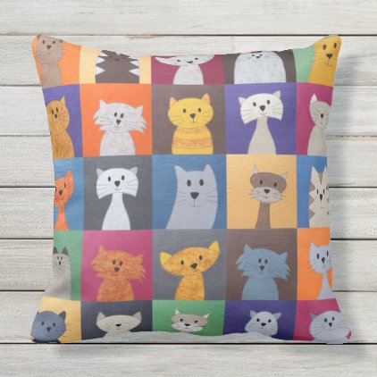 Cat Lady Throw Pillow