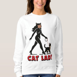 Cat Lady - Tuxedo Cats Lover - Comic Art Graphic Sweatshirt