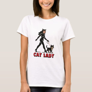 Cat Lady - Tuxedo Cats Lover - Comic Art Graphic T-Shirt