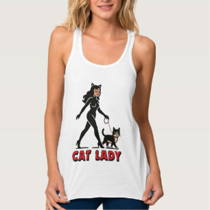 Cat Lady - Tuxedo Cats Lover - Comic Art Graphic Tank Top