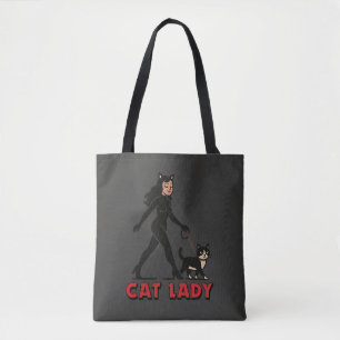 Cat Lady - Tuxedo Cats Lover - Comic Art Graphic Tote Bag