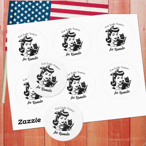 Cat Lady Voters for Kamala Classic Round Sticker