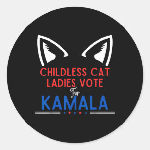 Cat Lady Voting Kamala Harris Dog Mom Vote Blue 20 Classic Round Sticker