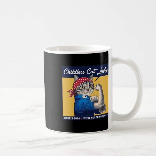 Cat Lady We're Not Going Back Kamala Harris 2024 1 Coffee Mug (Right)