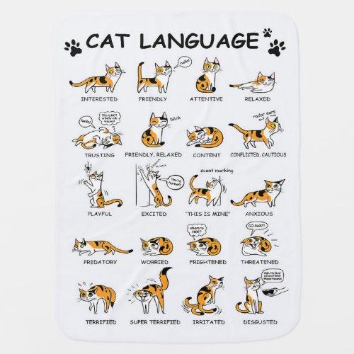 Cat Language Funny Cat Kitten Love Cat Gift Idea Baby Blanket