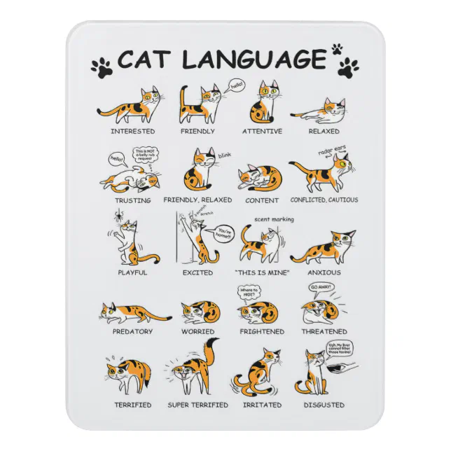 Cat Language, Funny Cat Kitten, Love Cat Gift Idea Door Sign - 82 Reviews | Zazzle Cat Language, Funny Cat Kitten, Love Cat Gift Idea Door Sign - 82 Reviews | Zazzle