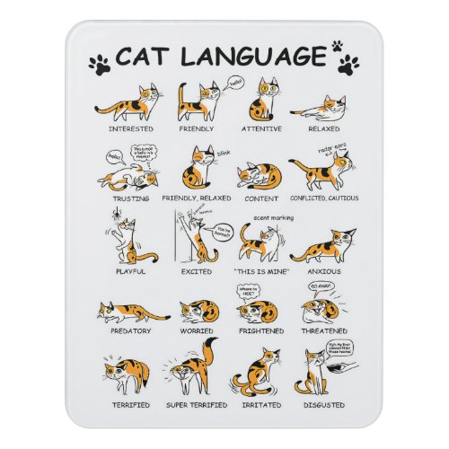 Cat Language Funny Cat Kitten Love Cat Gift Idea Door Sign