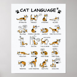 Cat Language, Funny Cat Kitten, Love Cat Gift Idea Poster