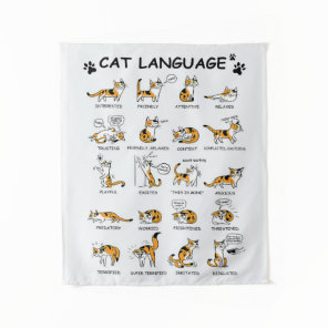 Cat Language, Funny Cat Kitten, Love Cat Gift Idea Tapestry