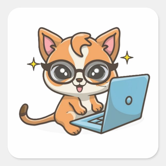 Cat Laptop Sticker (Front)
