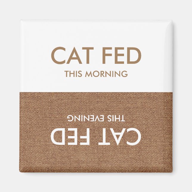 Cat Last Fed... Evening & Morning Reminder Magnet (Front)