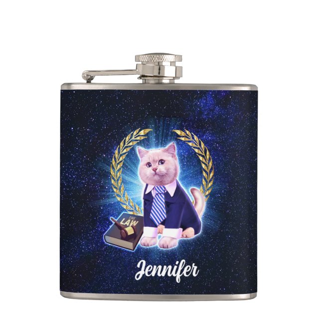 Cat lawyer in space                                flask (Front)