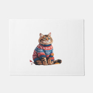 Cat Leaf Fall Hello Autumn Funny Cat Kitten Lover Doormat