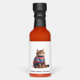 Cat Leaf Fall Hello Autumn Funny Cat Kitten Lover  Hot Sauces