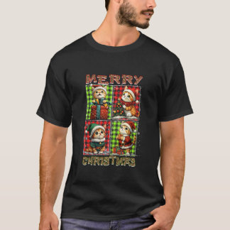 Cat Leopard Buffalo Plaid Animals Lover Merry Chri T-Shirt