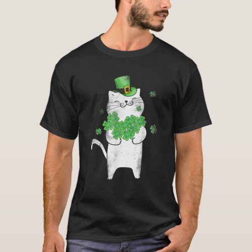 Cat Leprechaun Cat Lover Shamrock St Patricks Day T_Shirt