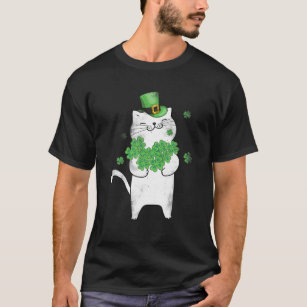 Cat Leprechaun Cat Lover Shamrock St Patrick's Day T-Shirt